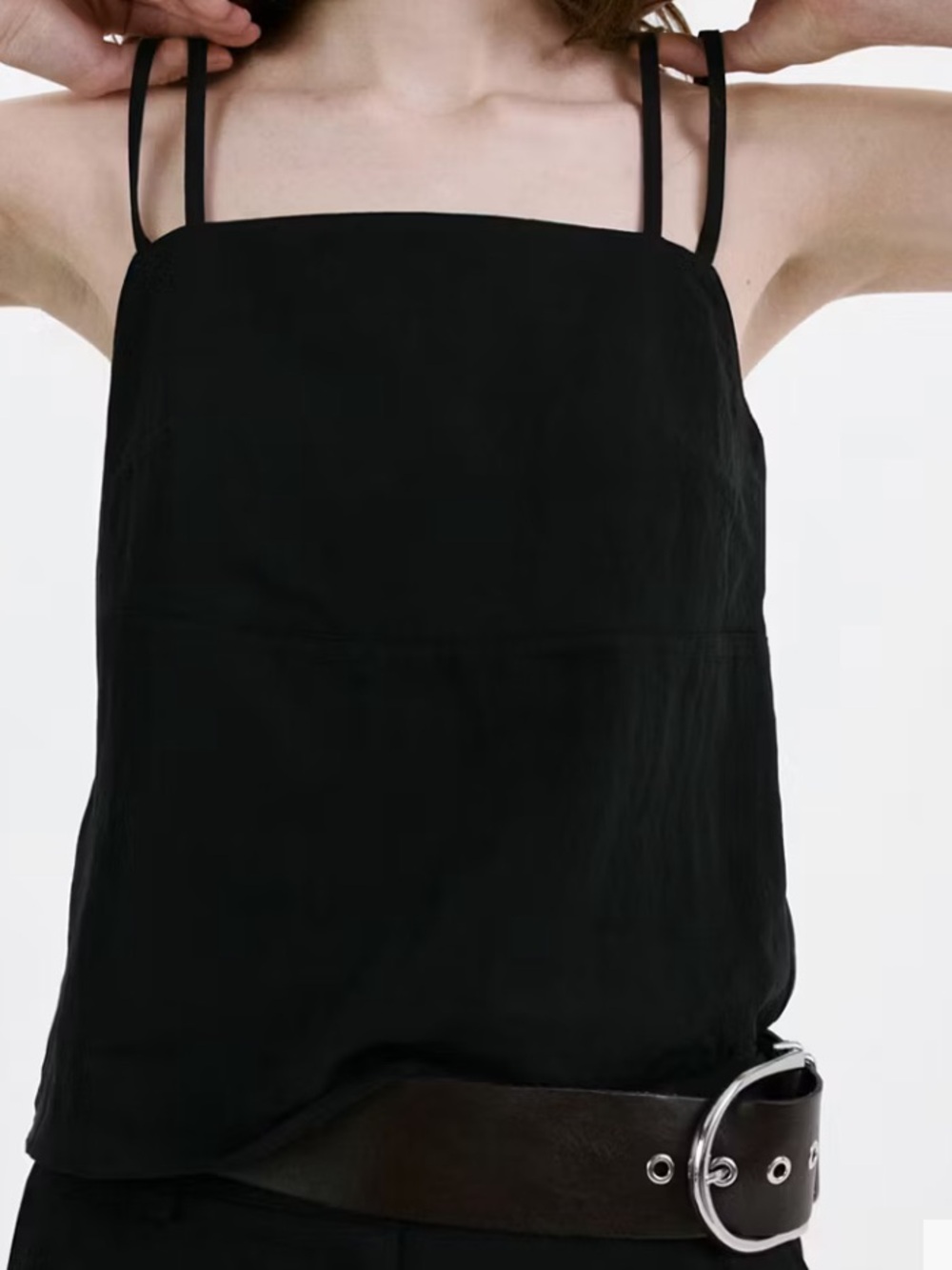 Mango Espresso Double-Strap Square Neck Tank LYOCELL TOP WITH DOUBLE STRAPS 7917